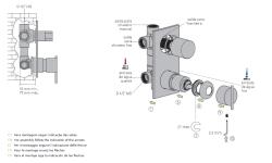 Waterevolution S22 inbouw douchethermostaatkraan 3-uitgangen RVS T436TBIE montage